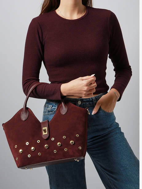 Handbag Velvet Studs Milano Red velvet studs VS25092 other view 1