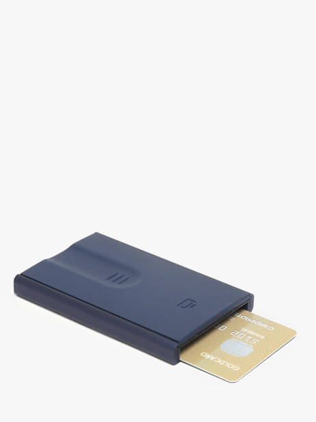 Card Holder Leather Ogon Blue matte MAT other view 1