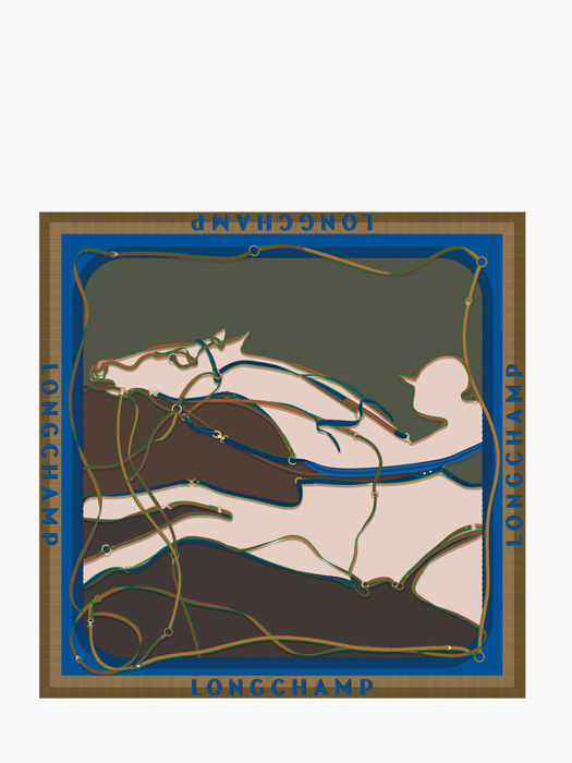 Longchamp Soie gots Scarf Green