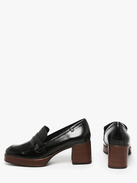 Moccasins Cristel In Leather Dorking Black women D9334 other view 2