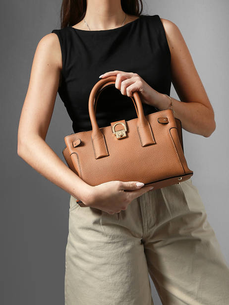 Satchel S Equestre Leather Etrier Beige equestre EEQT142S other view 1