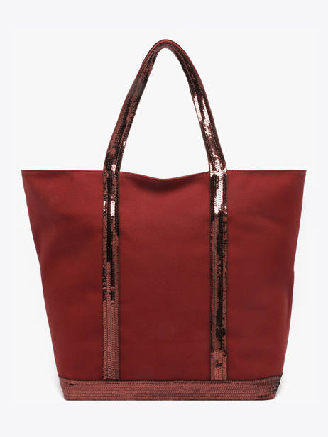 Le Cabas L Zippé Paillettes Vanessa bruno Rouge cabas 1V40409 vue secondaire 3