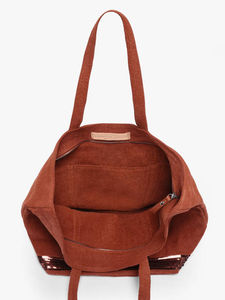 Medium Zipped Le Cabas Tote Bag Linen Sequins Vanessa bruno Red cabas lin 31V40378 other view 3