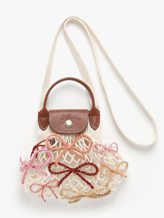 Longchamp Le pliage filet raphia Clutches Beige