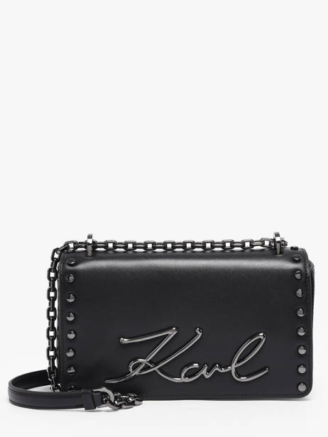 Leather K Signature Studs Crossbody Bag Karl lagerfeld Black k signature B1W30049
