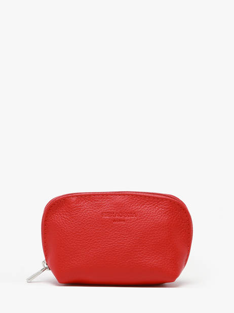 Coin Purse Leather Hexagona Red confort 467389