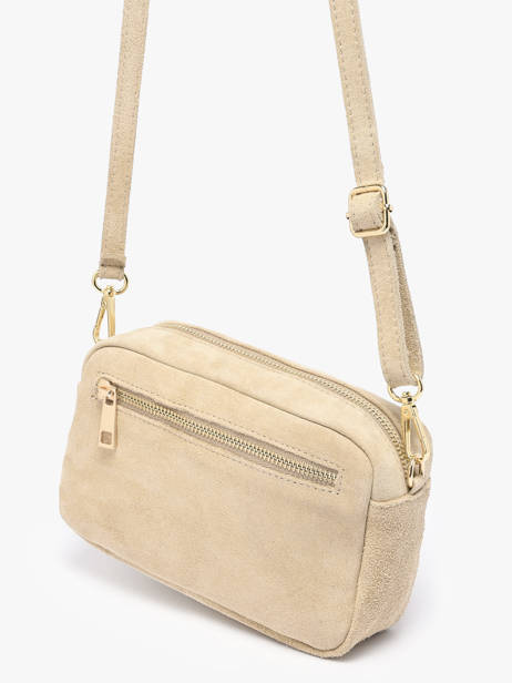 Shoulder Bag Velvet Leather Milano Beige velvet VE25115 other view 2