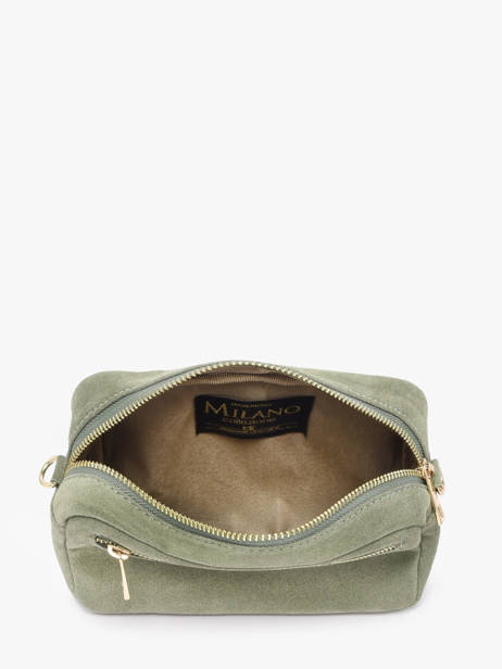 Shoulder Bag Velvet Leather Milano Green velvet VE25115 other view 3