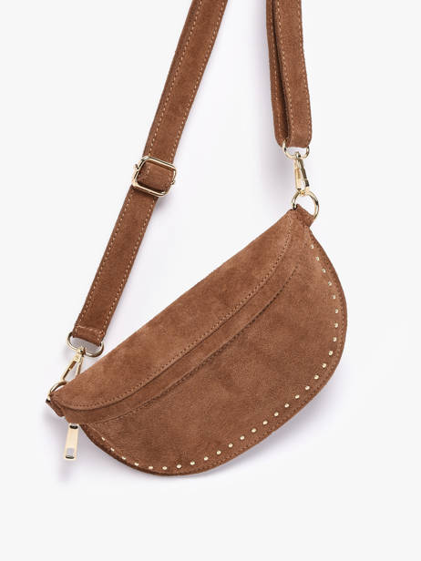 Sac Banane Cuir Milano Marron velvet VE25111 vue secondaire 2