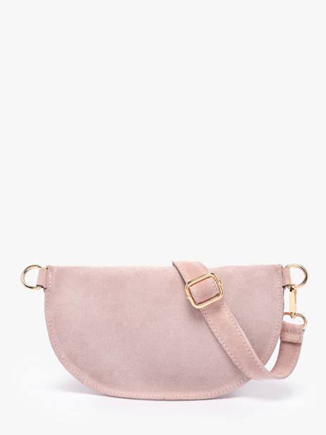 Sac Banane Cuir Milano Rose velvet VE25111 vue secondaire 4