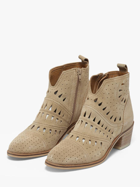 Heeled Boots In Leather Alpe Beige women 54331108 other view 1