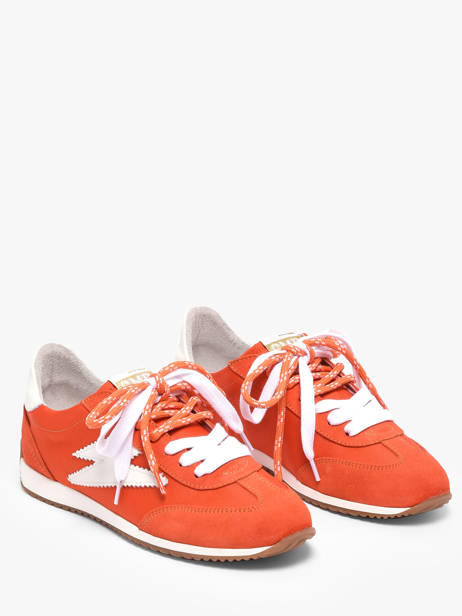Sneakers June In Leather Semerdjian Orange women JUNED479 other view 1