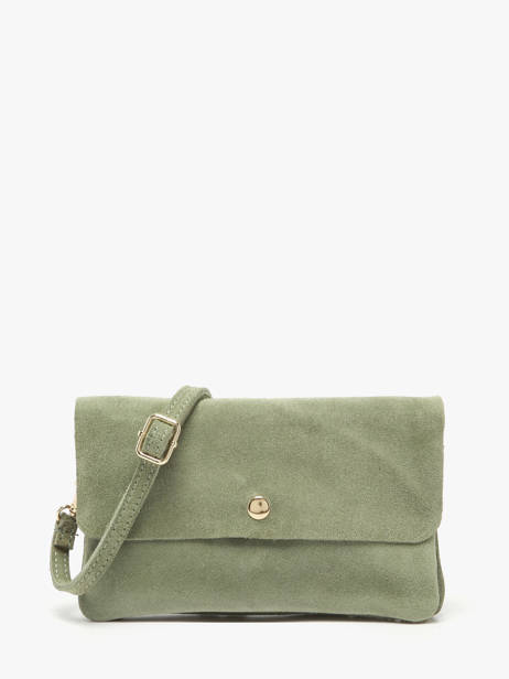 Leather Velvet Crossbody Bag Milano Green velvet VE23067O