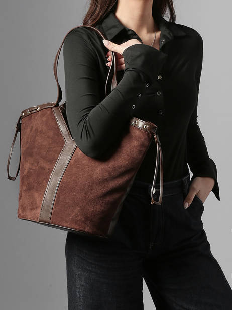 Shoulder Bag Velvet Miniprix Brown velvet M9459 other view 1