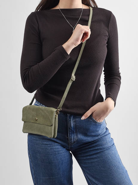 Leather Velvet Crossbody Bag Milano Green velvet VE23067O other view 1