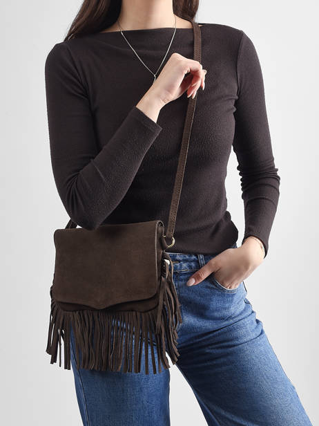 Sac Bandoulière Velvet Cuir Milano Marron velvet VE24115O vue secondaire 1