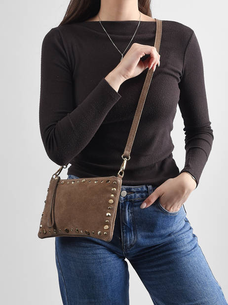 Shoulder Bag Velvet Leather Milano Brown velvet VE24111O other view 1