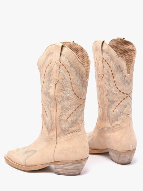 Santiago Boots In Leather Alpe Beige women 52171115 other view 2