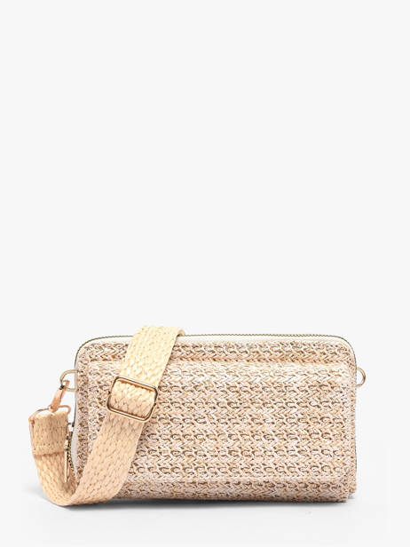 Portefeuille Et Bandoulière Miniprix Beige raphia 1460