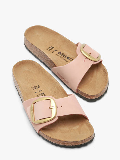 Slippers In Leather Birkenstock Pink women 1027056 other view 1