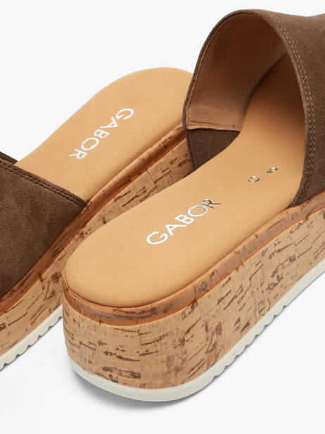 Mules En Cuir Gabor Marron women 41 vue secondaire 2