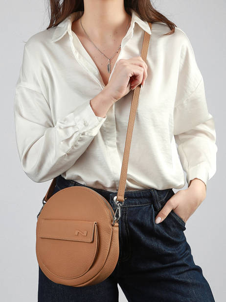Sac Bandoulière Dorine Cuir Nathan baume Marron nathan 32PO vue secondaire 1