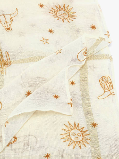 Scarf Far West 120x120cm Pieces Beige tasselo 17146404 other view 1