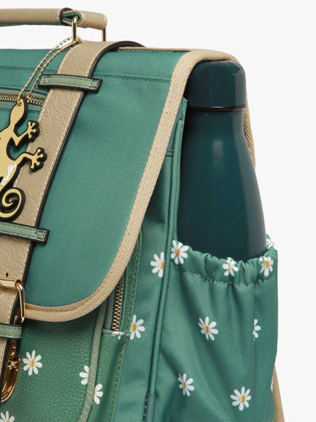 Wheeled Schoolbag 2 Compartments Cameleon Green vintage fantasy PBVGCA38 other view 5