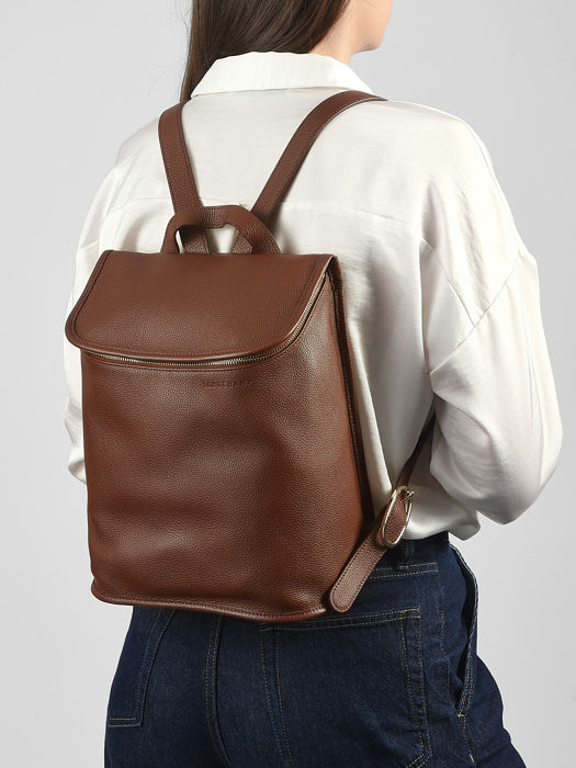 Longchamp Le foulonné Backpack Brown