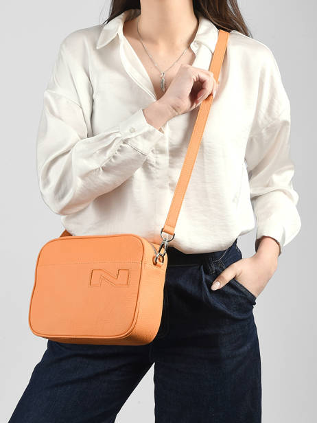 Sac Bandoulière N City Louvain Cuir Nathan baume Orange n city 7 vue secondaire 1