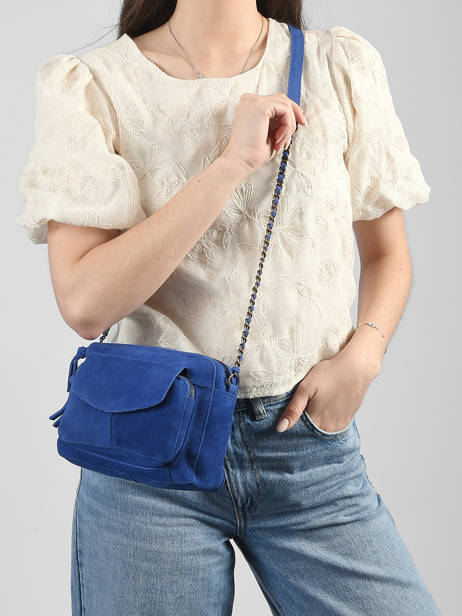 Leather Crossbody Bag Naina Pieces Blue naina 17100639 other view 1