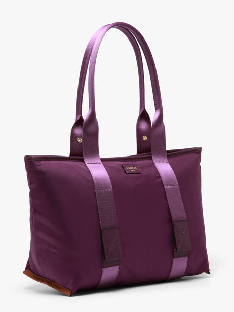 Sac Cabas Zippé M Mistral Rollable Nylon Et Cuir Lancel Violet mistral A13995 vue secondaire 2