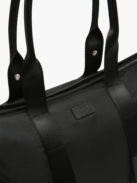 Medium Mistral Rollable Tote Bag Nylon And Leather Lancel Black mistral A13995 other view 2
