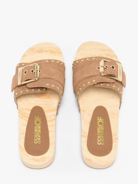 Slippers In Leather Colors of california Brown women HCBAYL05 other view 3