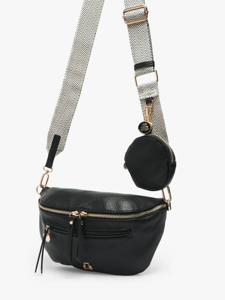 Sac Banane Lulu castagnette Noir zip YSALINE2 vue secondaire 1