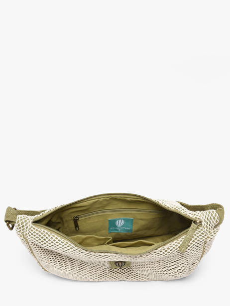 Sac Bandoulière Resille Coton Le voyage en panier Vert resille PM943 vue secondaire 3