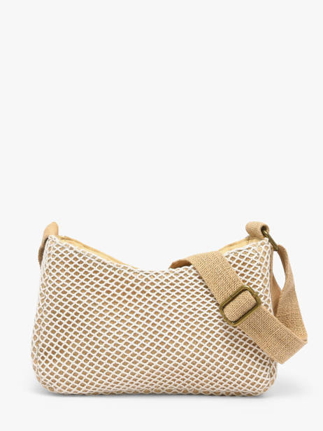 Sac Bandoulière Resille Coton Le voyage en panier Beige resille PM942 vue secondaire 4