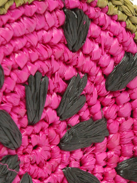 Bijou De Sac Fruit Raphia Le voyage en panier Rose l'atelier du crochet AM830 vue secondaire 1
