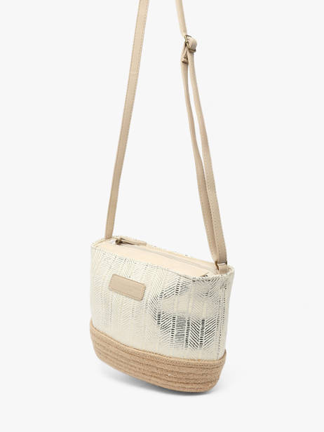 Sac Bandoulière Irisé Le voyage en panier Blanc guimauve PM289 vue secondaire 3