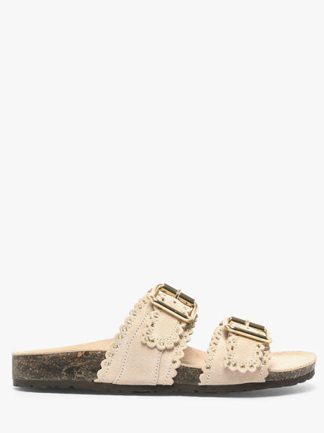 Slippers With Straps In Leather Semerdjian Beige accessoires ARIANNA