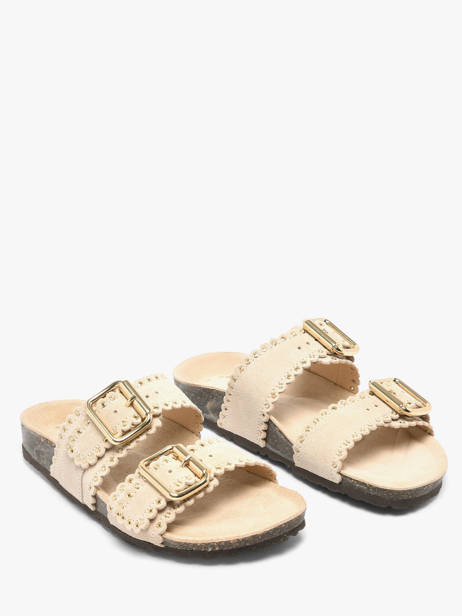 Slippers With Straps In Leather Semerdjian Beige accessoires ARIANNA other view 1