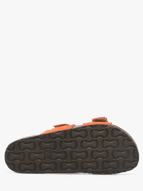 Slippers With Straps In Leather Semerdjian Orange women ARIANNA other view 4