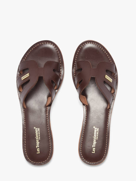 Slippers Damia In Leather Les tropeziennes Brown women DAMIA other view 3
