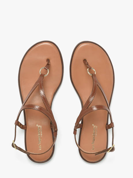 Nu-pieds En Cuir Les tropeziennes Marron women HATOME vue secondaire 3