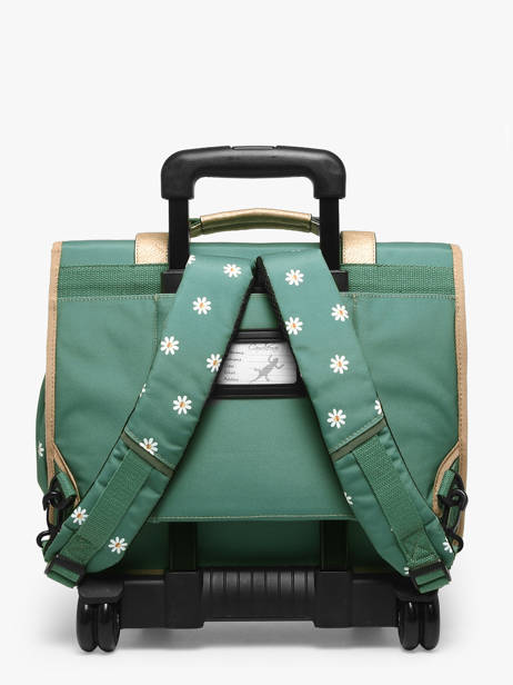 Schoolbag On Wheels For Kids 2 Compartments Cameleon Green vintage fantasy PBVGCR38 other view 4