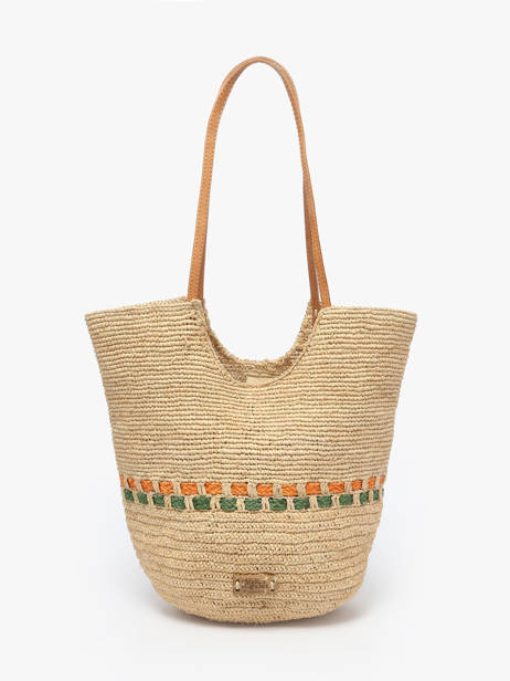 Shoulder Bag L'atelier Du Crochet Raphia Le voyage en panier Beige l'atelier du crochet AM804