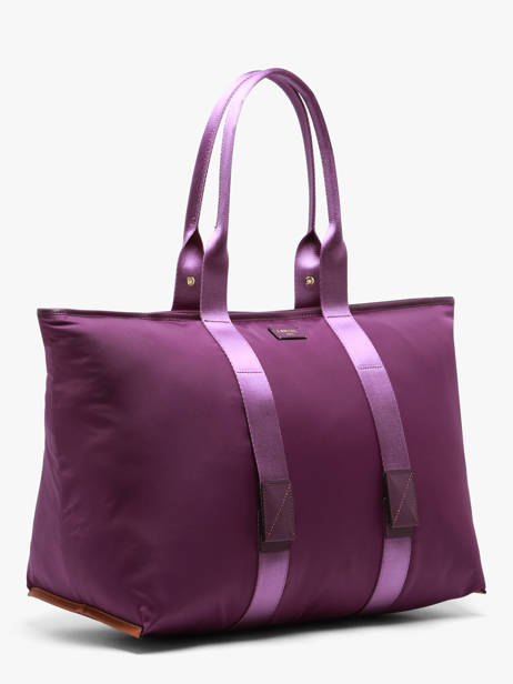 Large Tote Bag Mistral Rollable Nylon And Leather Lancel Violet mistral A13996 other view 1