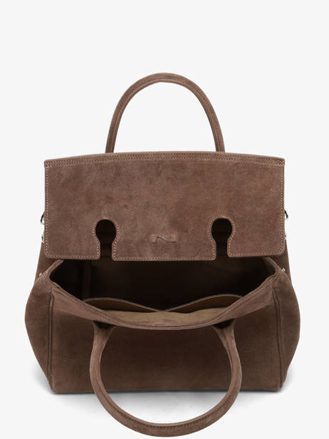 Suede Leather Clara Handbag Nathan baume Brown nathan 2S other view 3