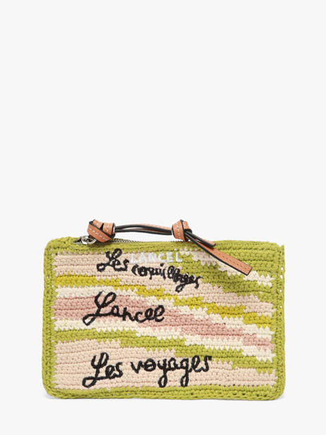 Pouch Lancel Plage Crocheted Lancel Green summer capsule A14002