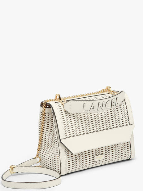 Medium Leather Ninon Ajouré Crossbody Bag Lancel White ninon A14009 other view 2